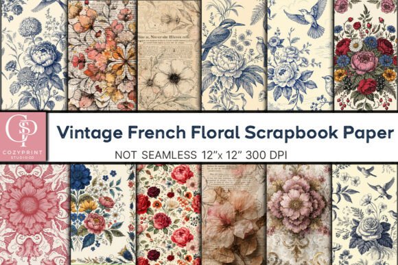 Download Vintage French Floral Scrapbook Paper - French floral Collection