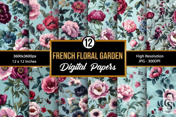 Download French Floral Garden Seamless Patterns - Premium Resources