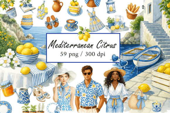 Download Watercolor Mediterranean Summer Clipart - Summer clipart Collection